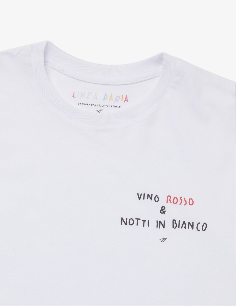 Linea Daria T-shirt Vino Rosso & Notti in bianco Officina