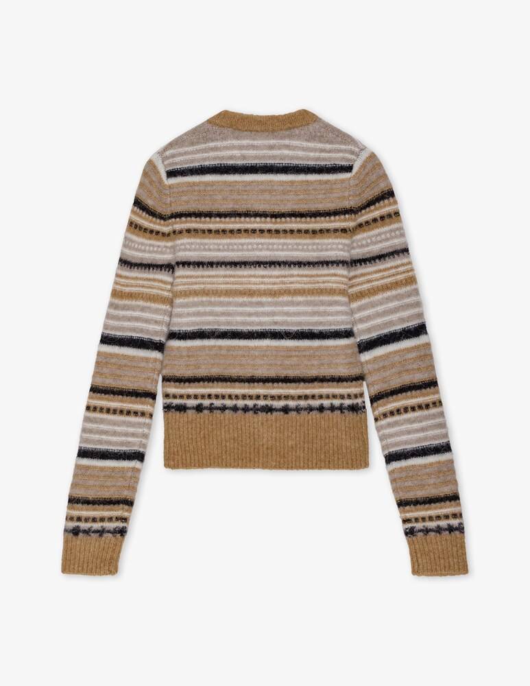 Ganni Cardigan a righe in morbida lana In vendita