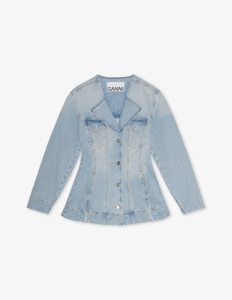 Ganni Blazer aderente in denim colorato