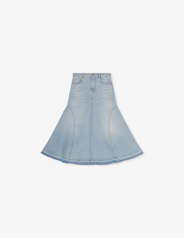Ganni Gonna midi in denim tinta