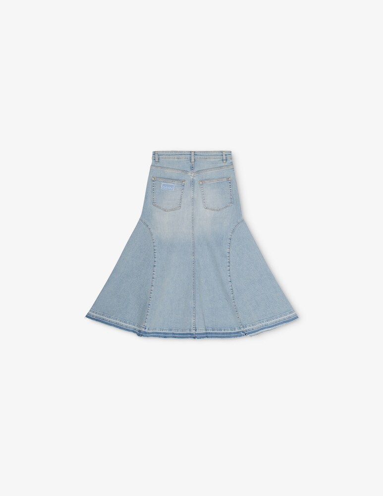 Ganni Gonna midi in denim tinta In Vendita