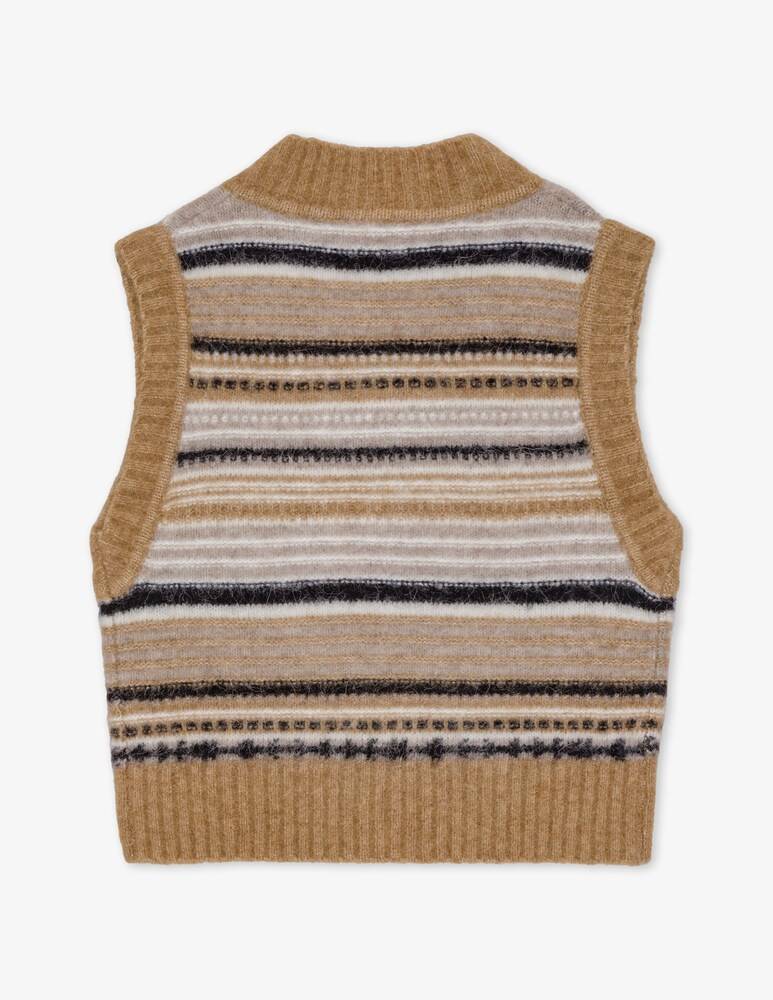 Ganni Gilet in morbida lana a righe Liquidazione