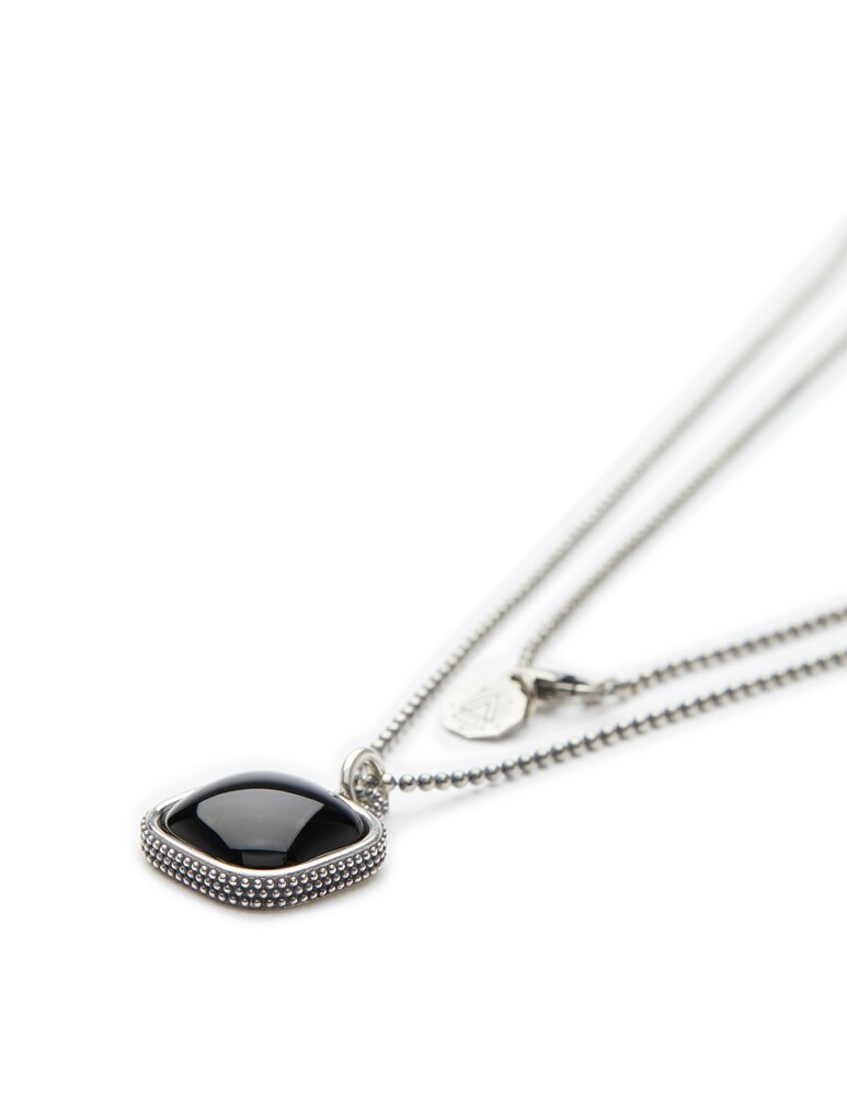 NOVE25 Collana pendente quadrato puntinato onice s150 l70 - nero Rilascio limitato