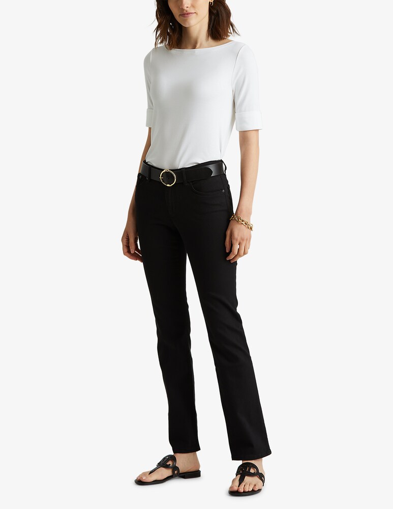 Lauren Ralph Lauren Top in cotone con scollo a barchetta Judy Spedizione Gratuita