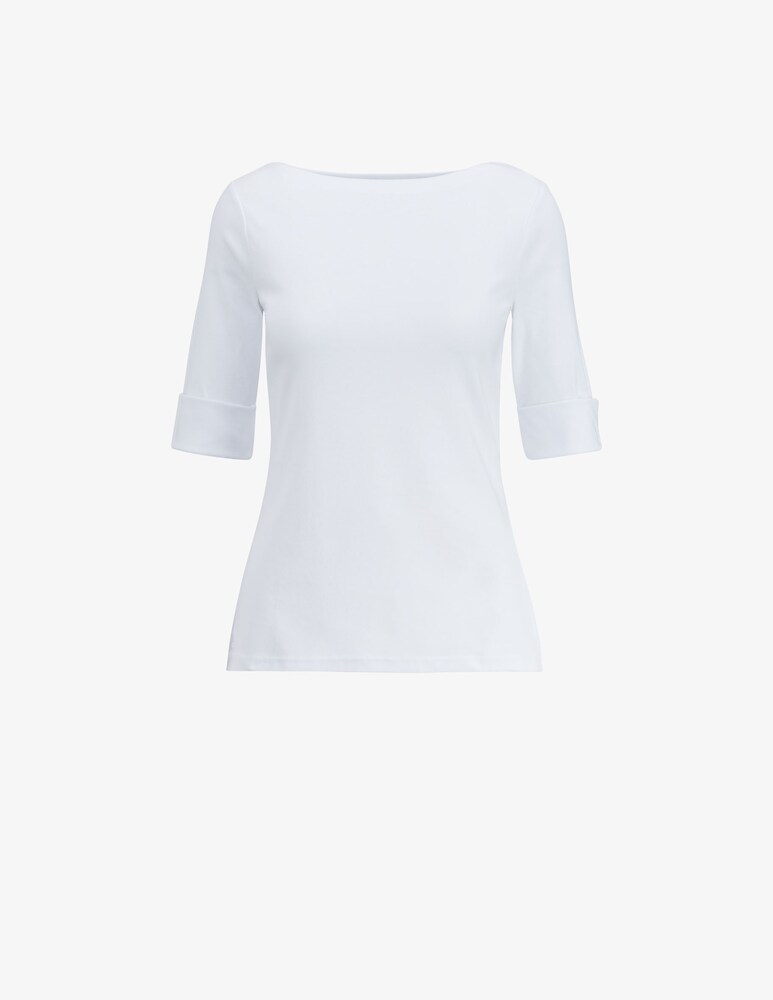 Lauren Ralph Lauren Top in cotone con scollo a barchetta Judy Spedizione Gratuita