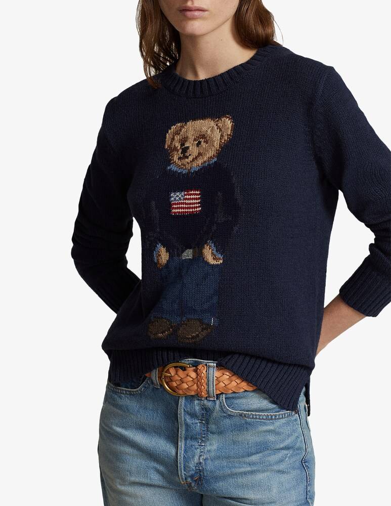 Polo Ralph Lauren Maglione in misto cotone e lino Bear Enormi sconti