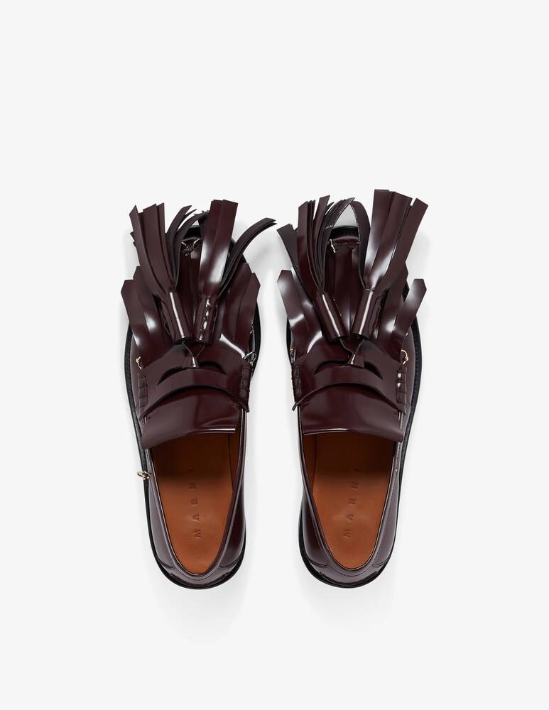 Marni Mocassino bambi in pelle con maxi nappine Offerta Giorno del Papà