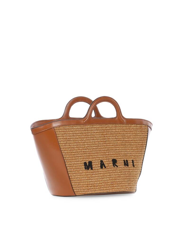 Marni Borsa in pelle e rafia - marrone 50% di sconto per tempo limitato