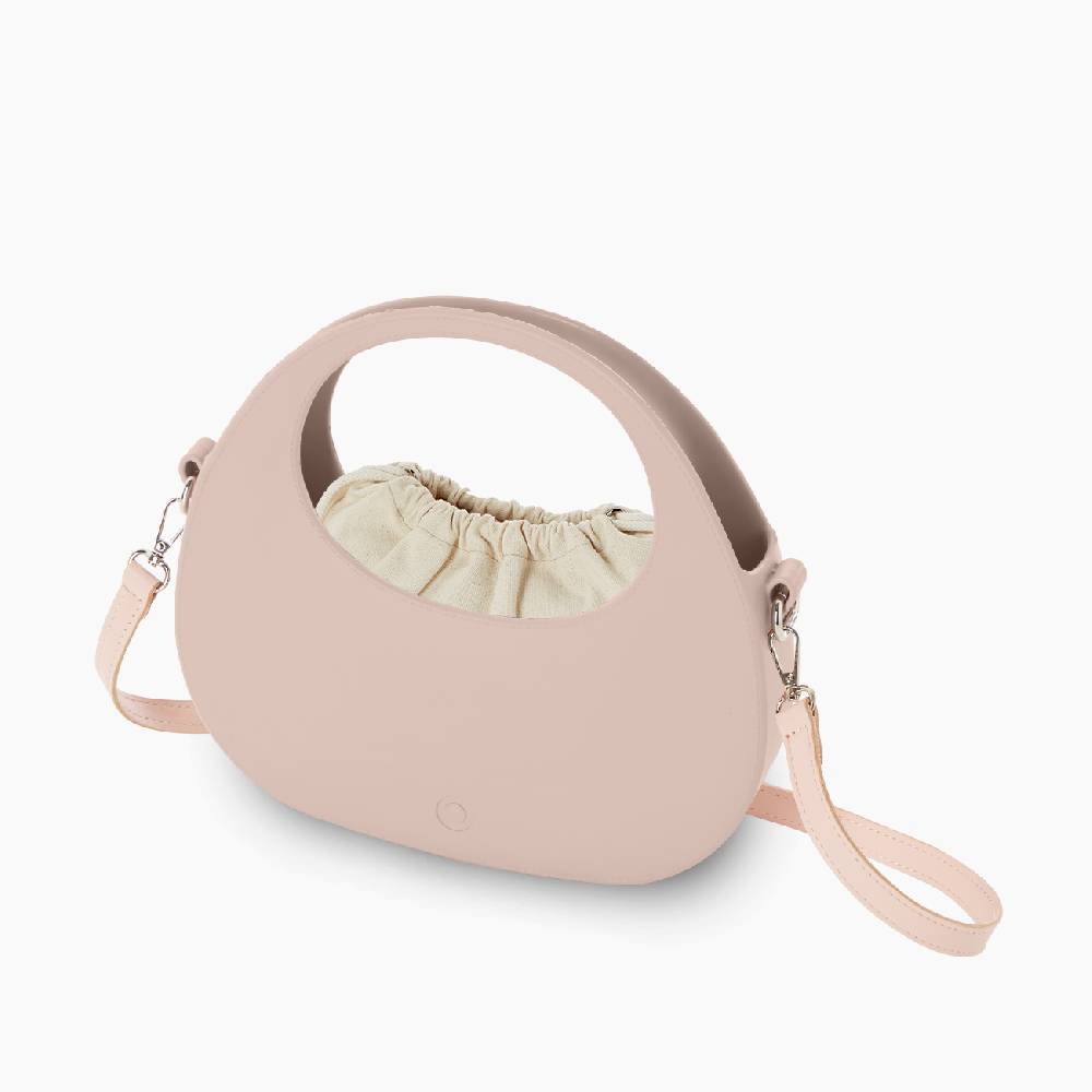 O bag oblò rosa smoke e naturale Shopping Online