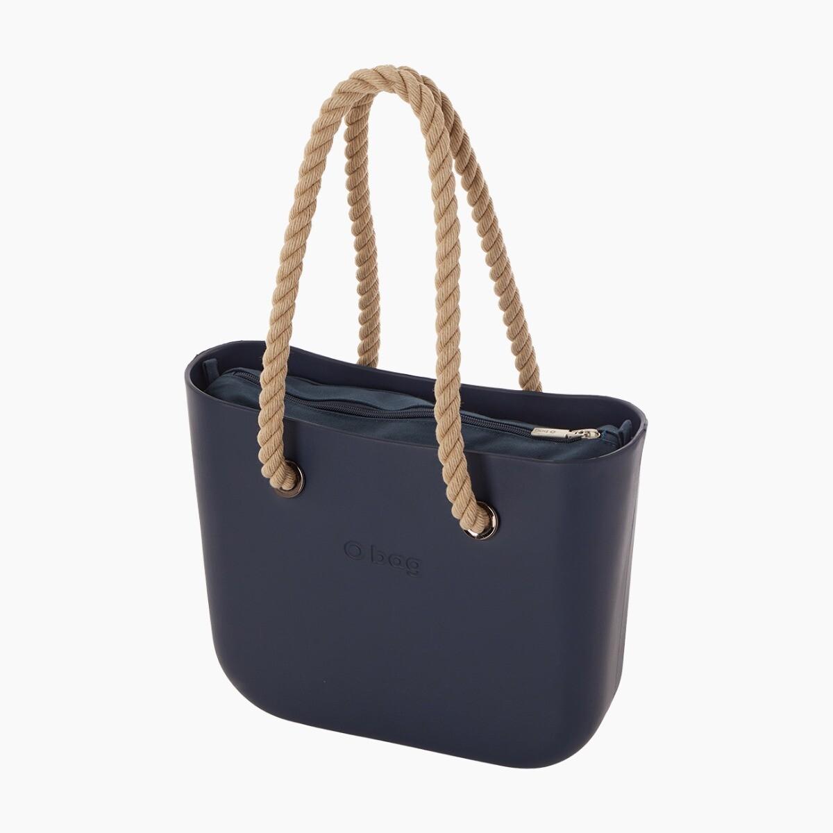O bag mini blu navy e naturale Online