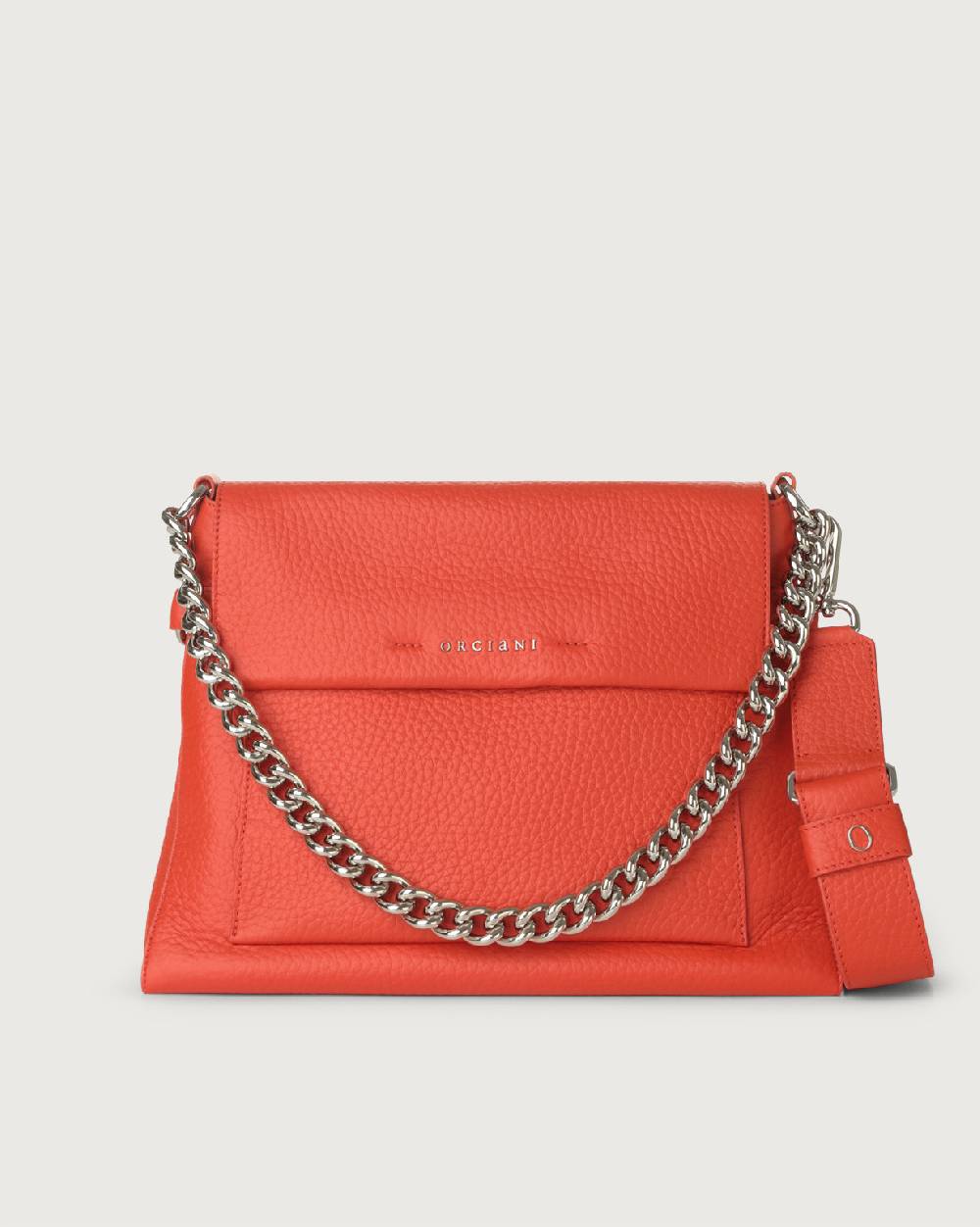 ﻿Orciani Borsa a spalla Missy Soft in pelle con catena e tracolla