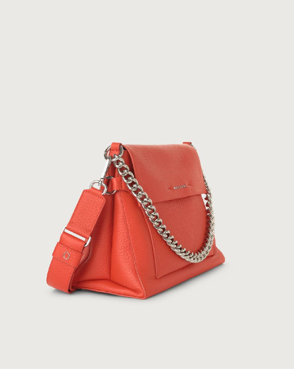 ﻿Orciani Borsa a spalla Missy Soft in pelle con catena e tracolla In Linea