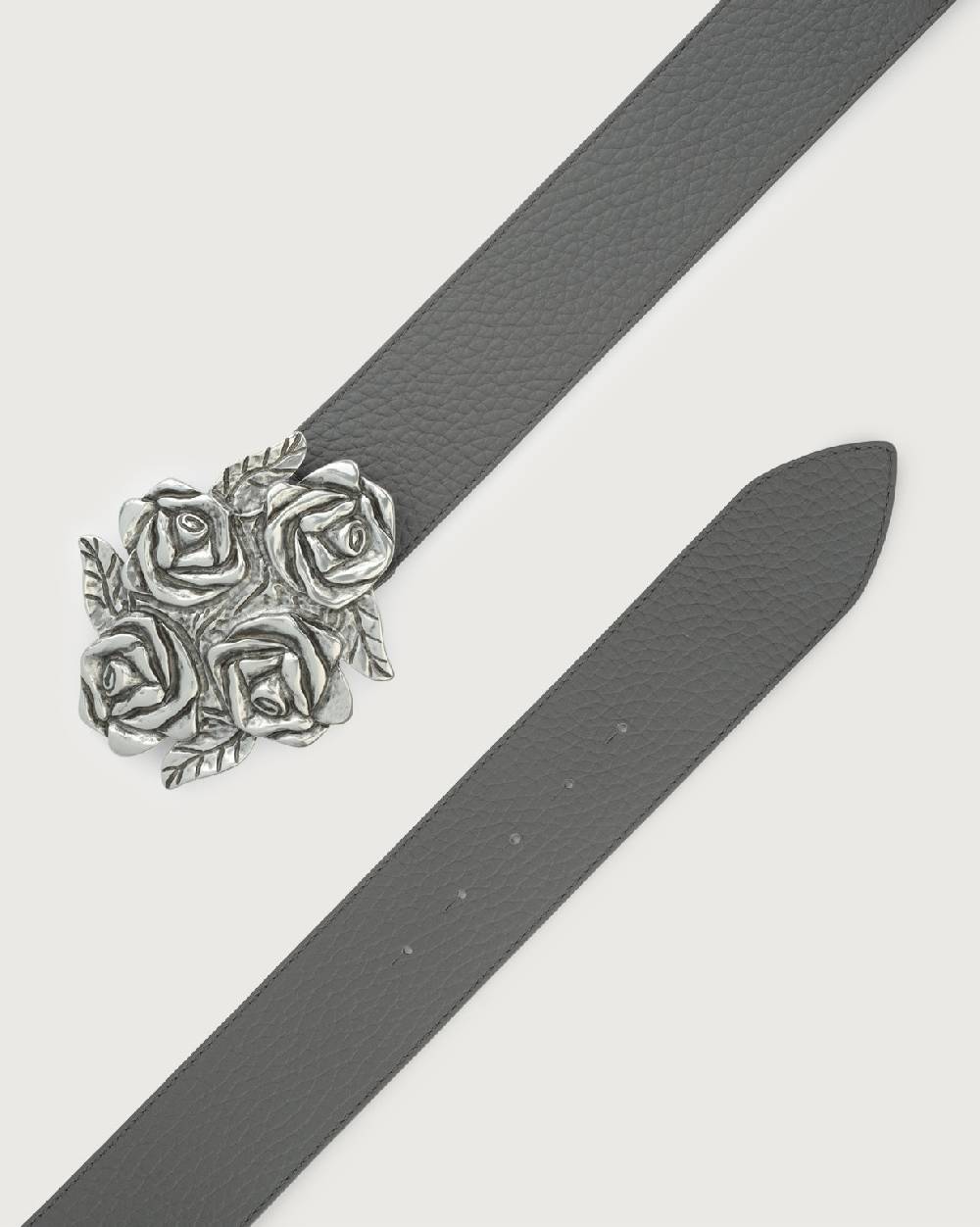 Orciani Cintura Soft in pelle con fibbia motivo rose 5 cm Italia