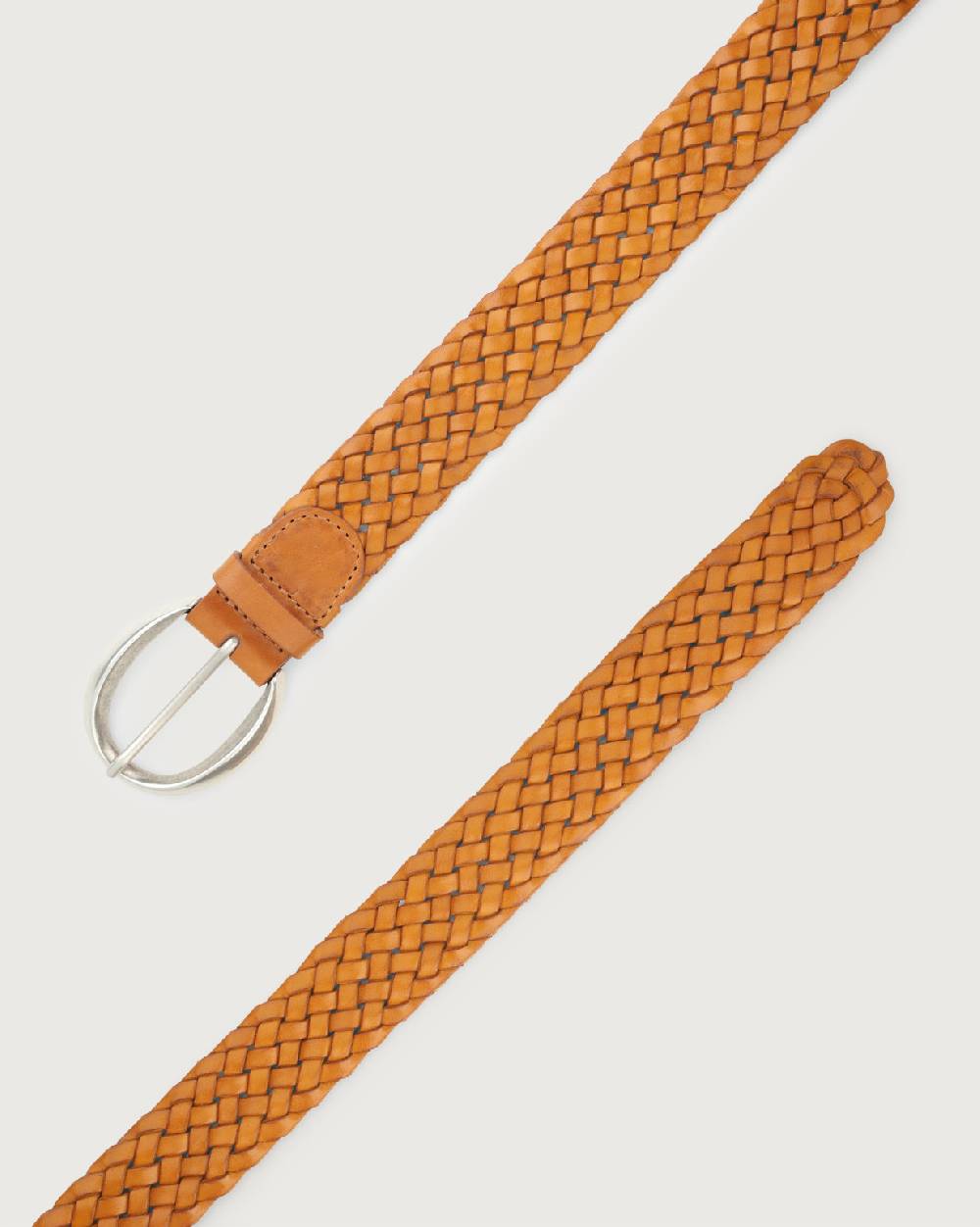 Orciani Cintura intrecciata Masculine in cuoio 3,5 cm Pezzi Unici