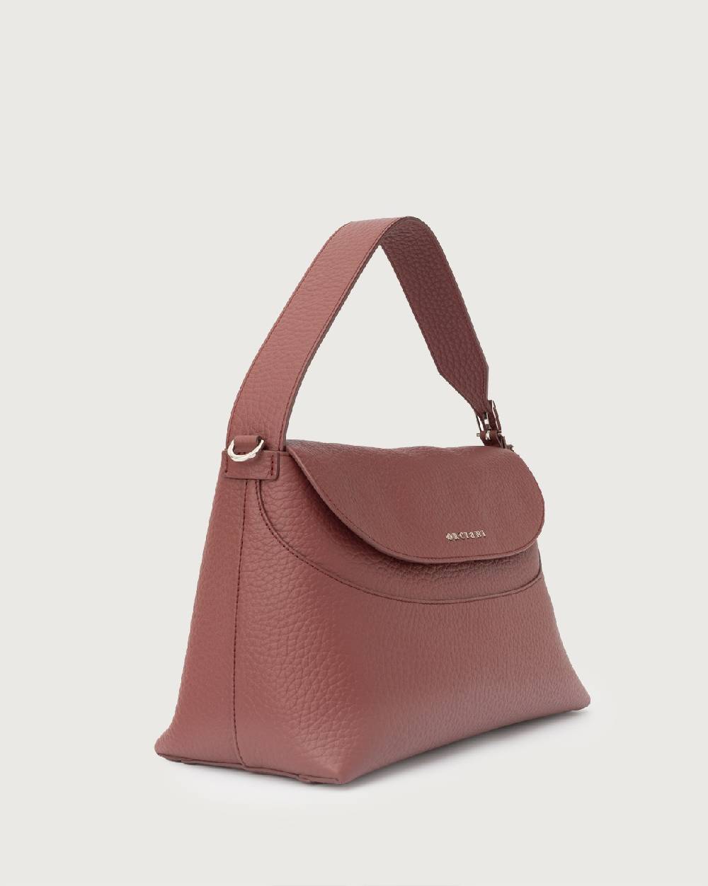 Orciani Borsa a spalla Nana Soft in pelle martellata con tracolla Outlet
