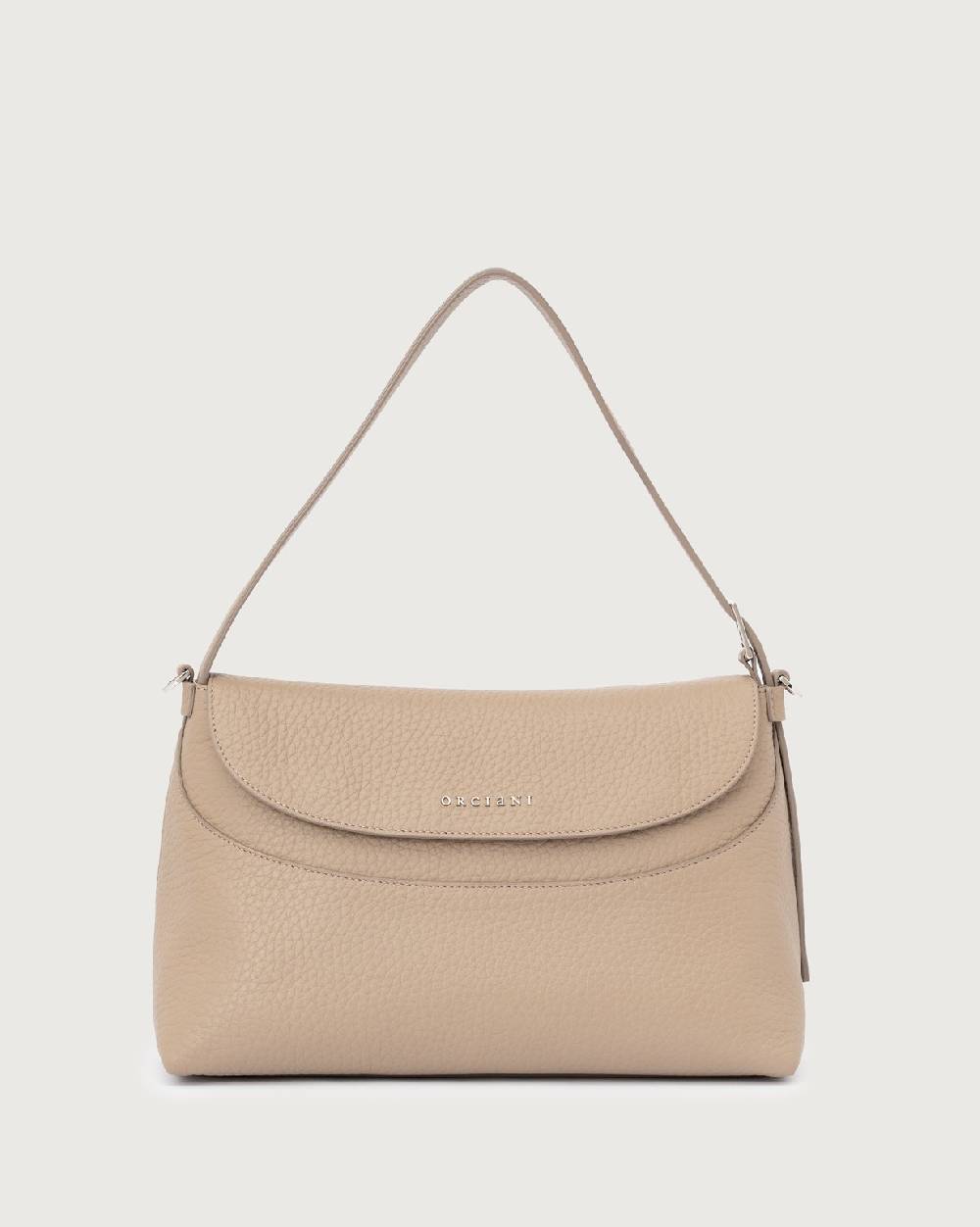 Orciani Borsa a spalla Nana Soft in pelle martellata con tracolla Hotsell