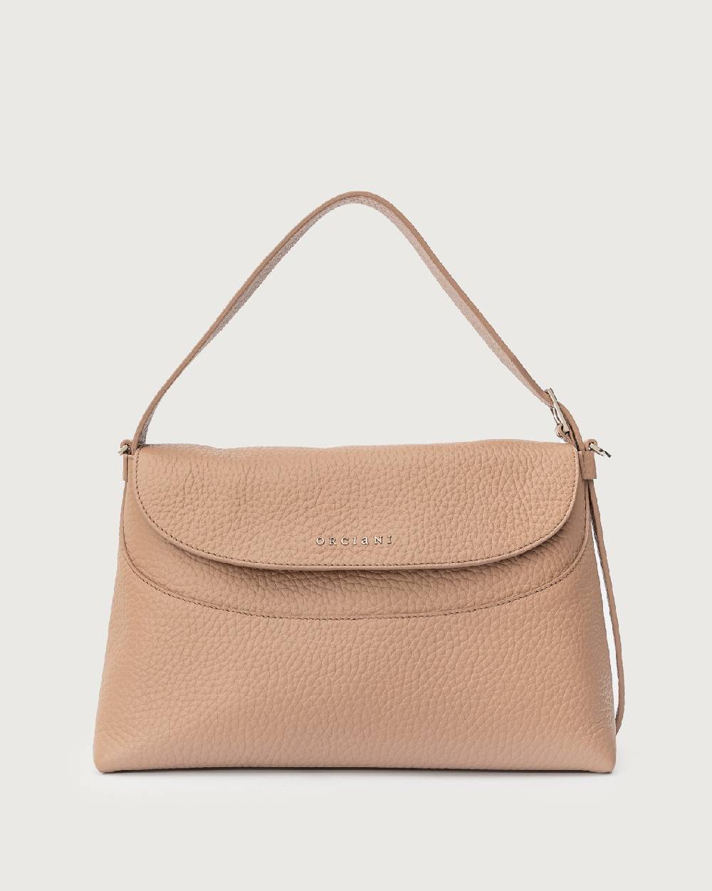 Orciani Borsa a spalla Nana Soft in pelle martellata con tracolla