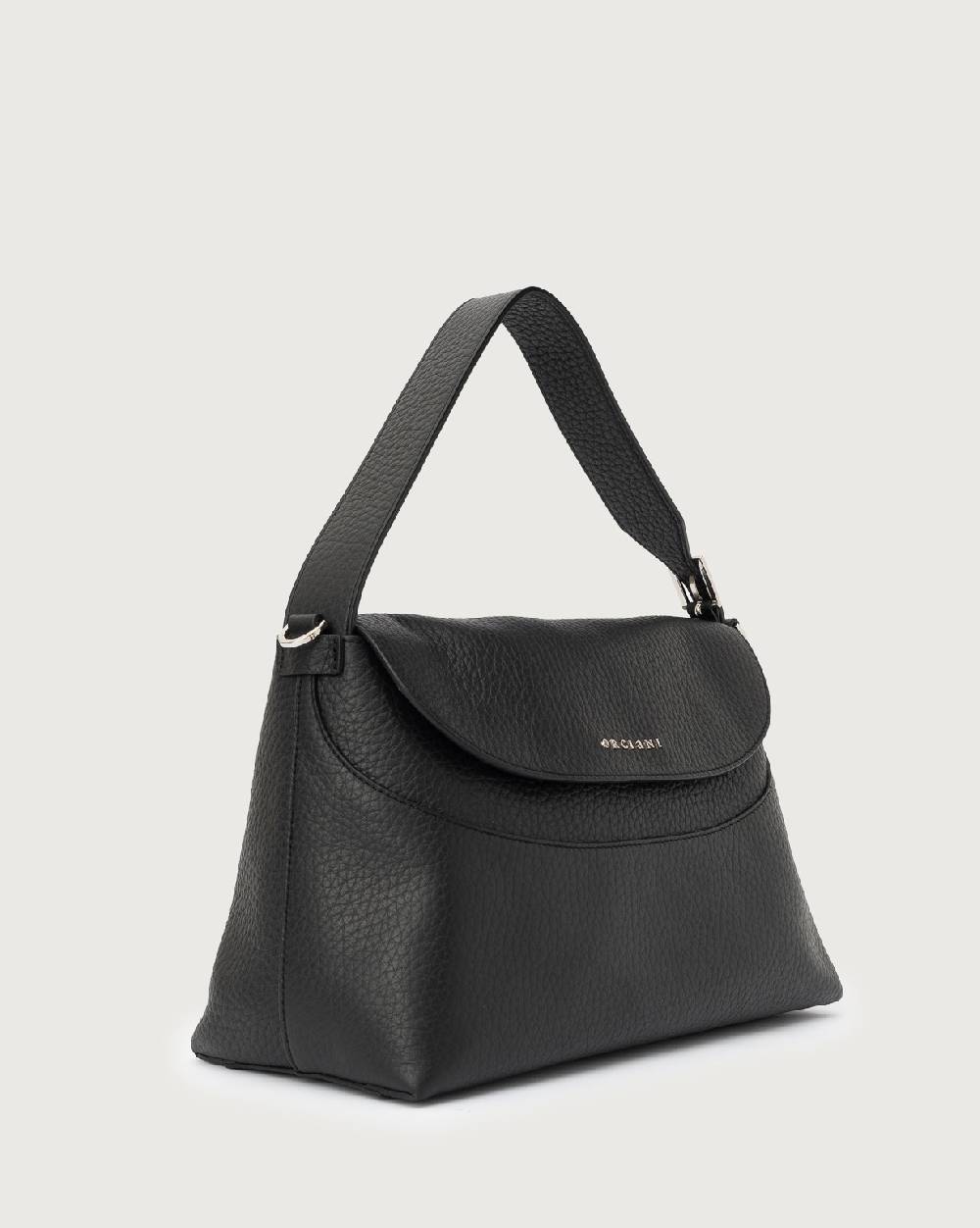 Orciani Borsa a spalla Nana Soft in pelle martellata con tracolla Saldi Di Fabbrica