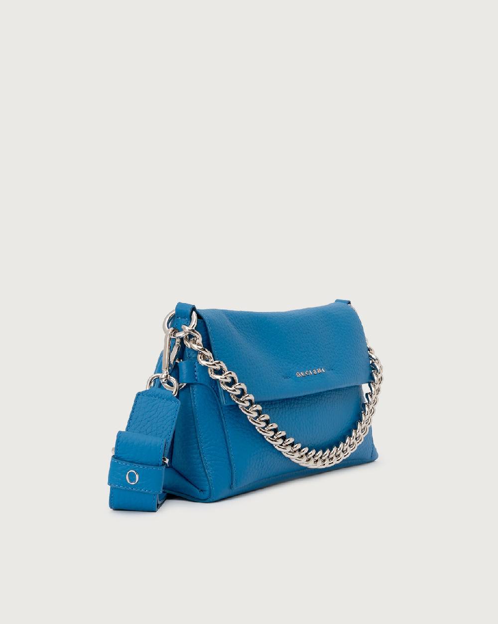 Orciani Borsa a spalla Missy Longuette Soft in pelle con catena e tracolla Italia