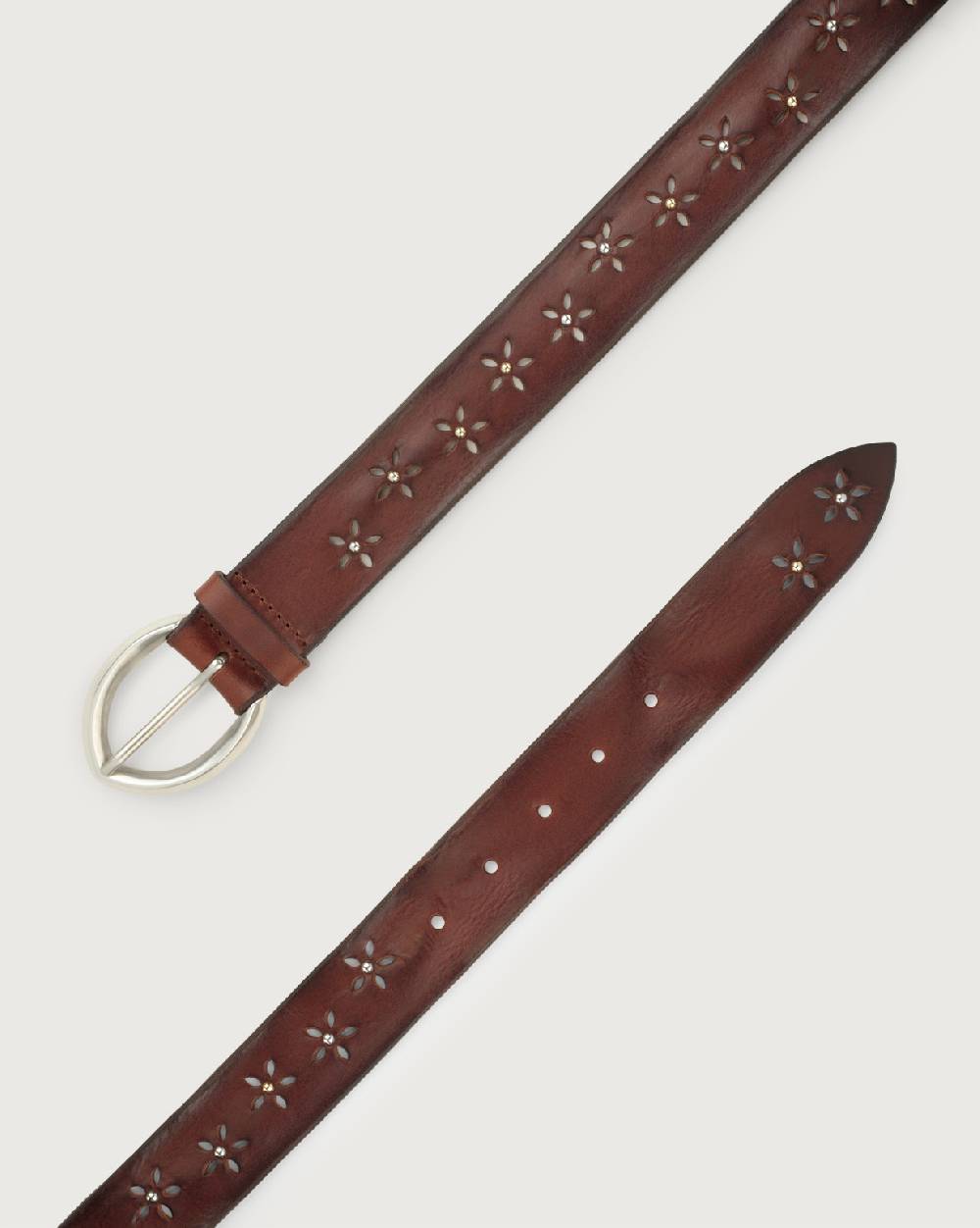 Orciani Cintura Bull Soft A in cuoio con borchie In Linea