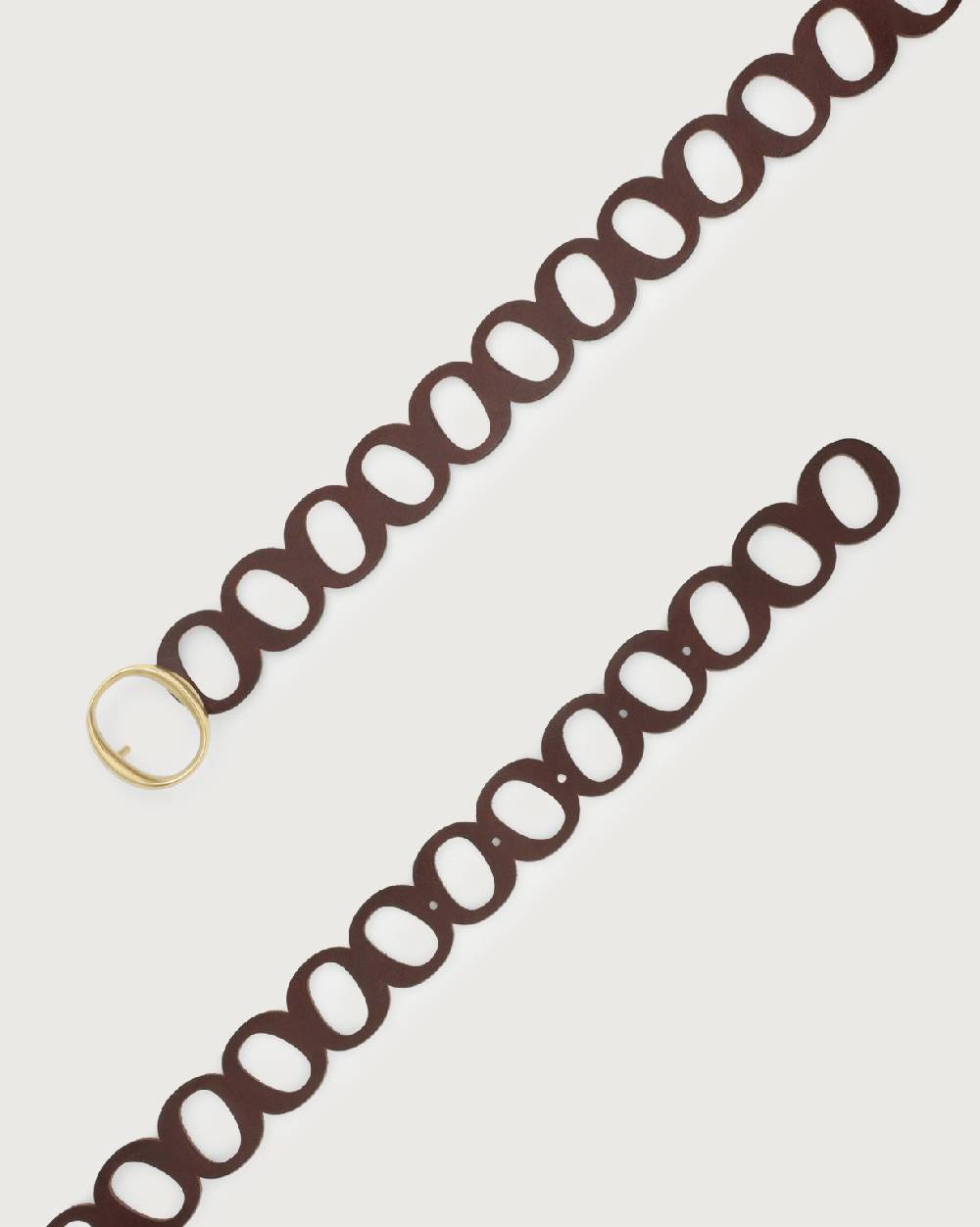 Orciani Cintura monogram Bull Soft in cuoio fibbia ottone Nuovo
