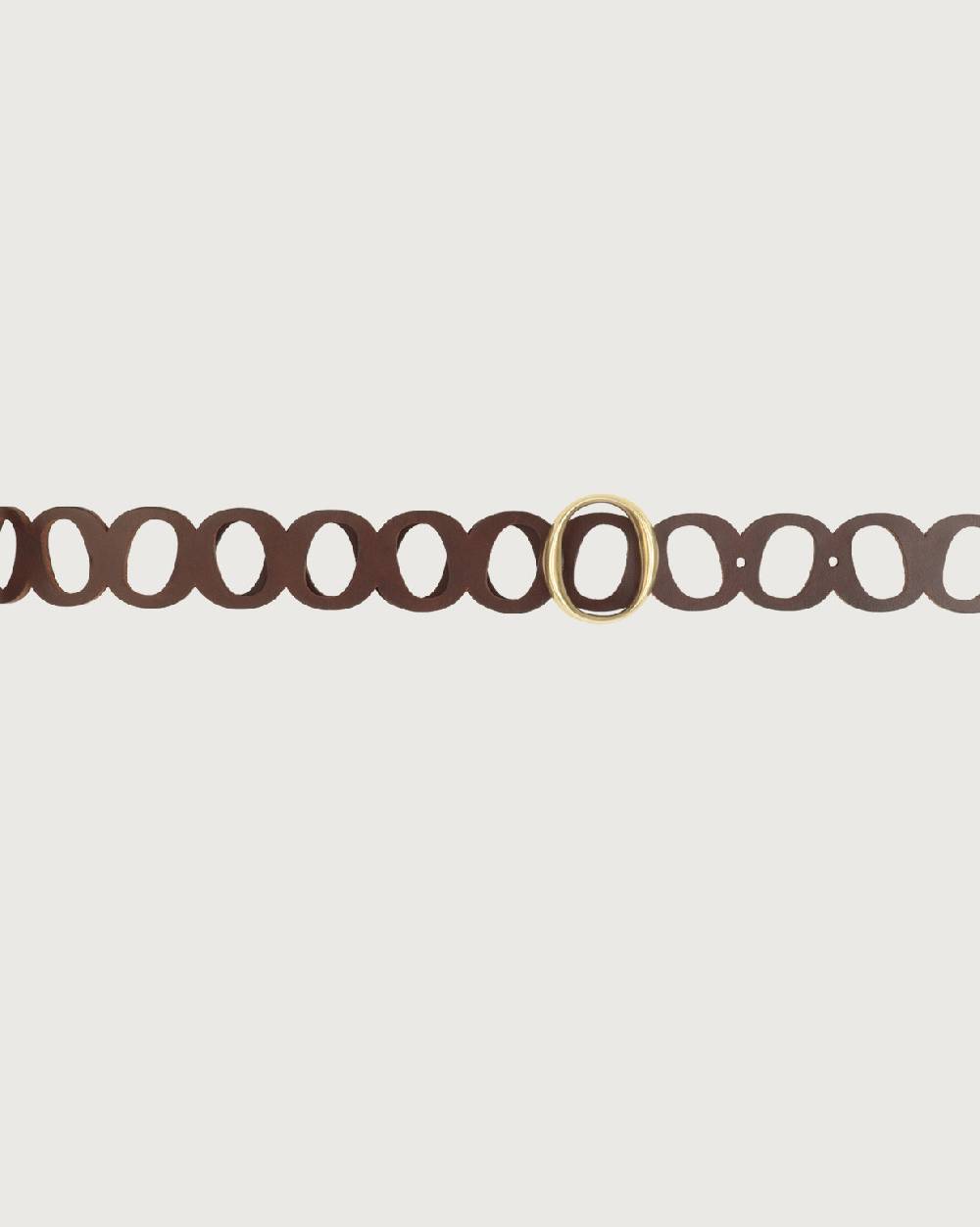 Orciani Cintura monogram Bull Soft in cuoio fibbia ottone Nuovo