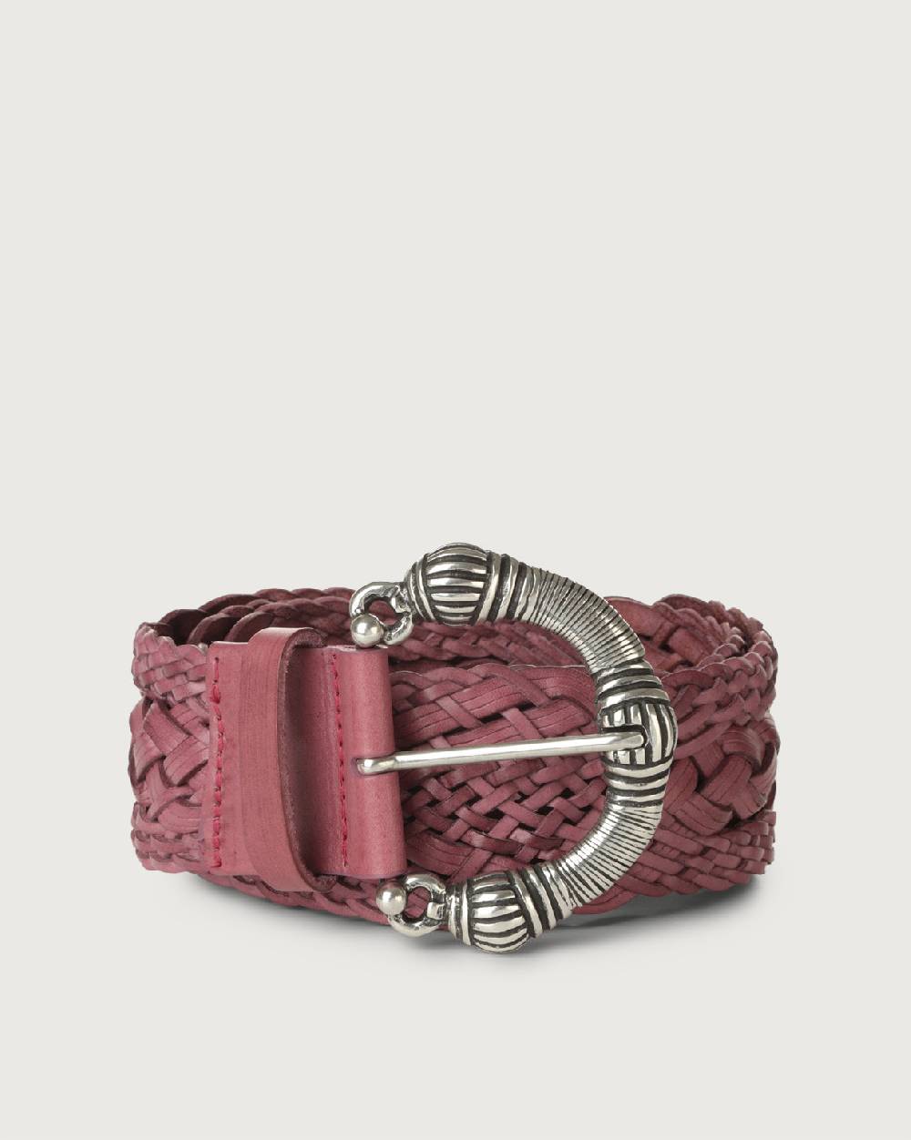 Orciani Cintura intrecciata Masculine in cuoio 5,5 cm Promozione