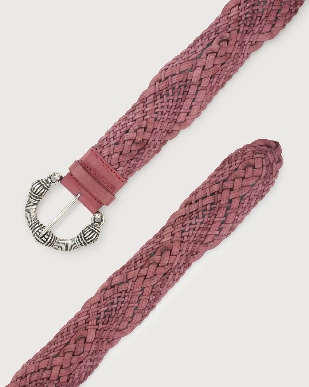Orciani Cintura intrecciata Masculine in cuoio 5,5 cm Promozione