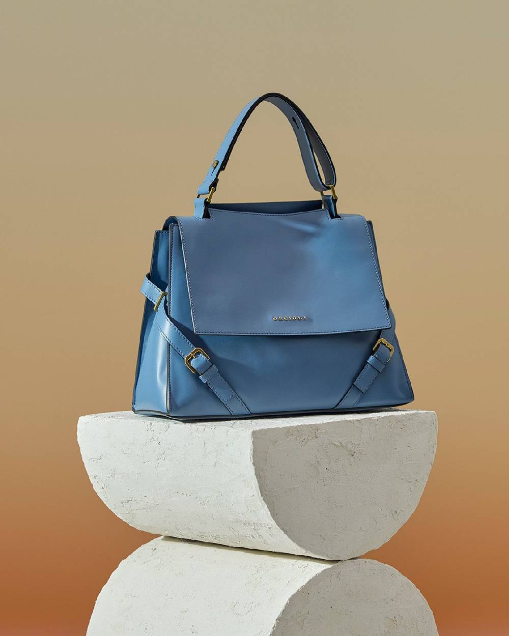 Orciani Borsa Sveva Couture Media a spalla in pelle con tracolla In Vendita