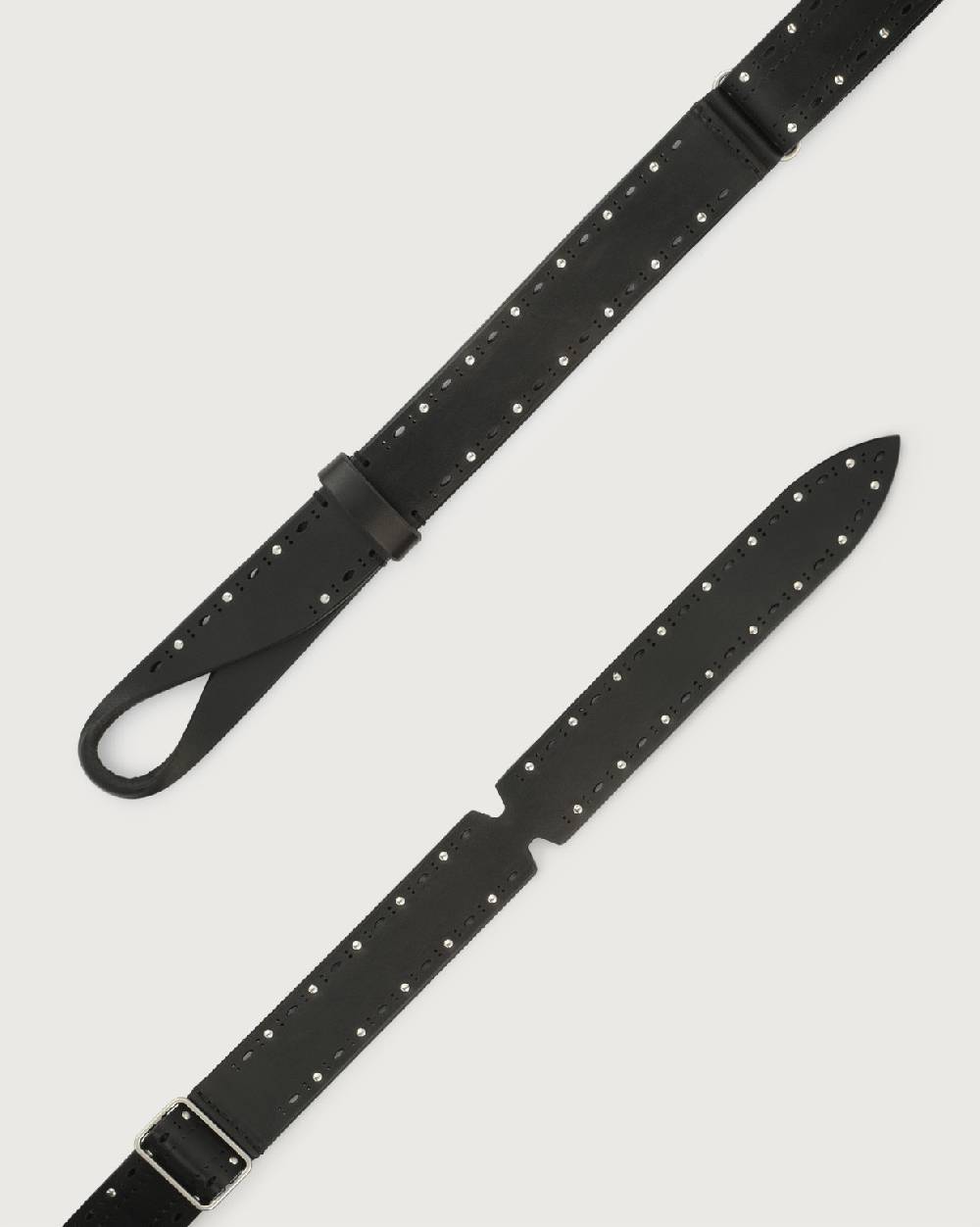 Orciani Cintura Nobuckle Bull Soft in cuoio con micro-borchie Sconto