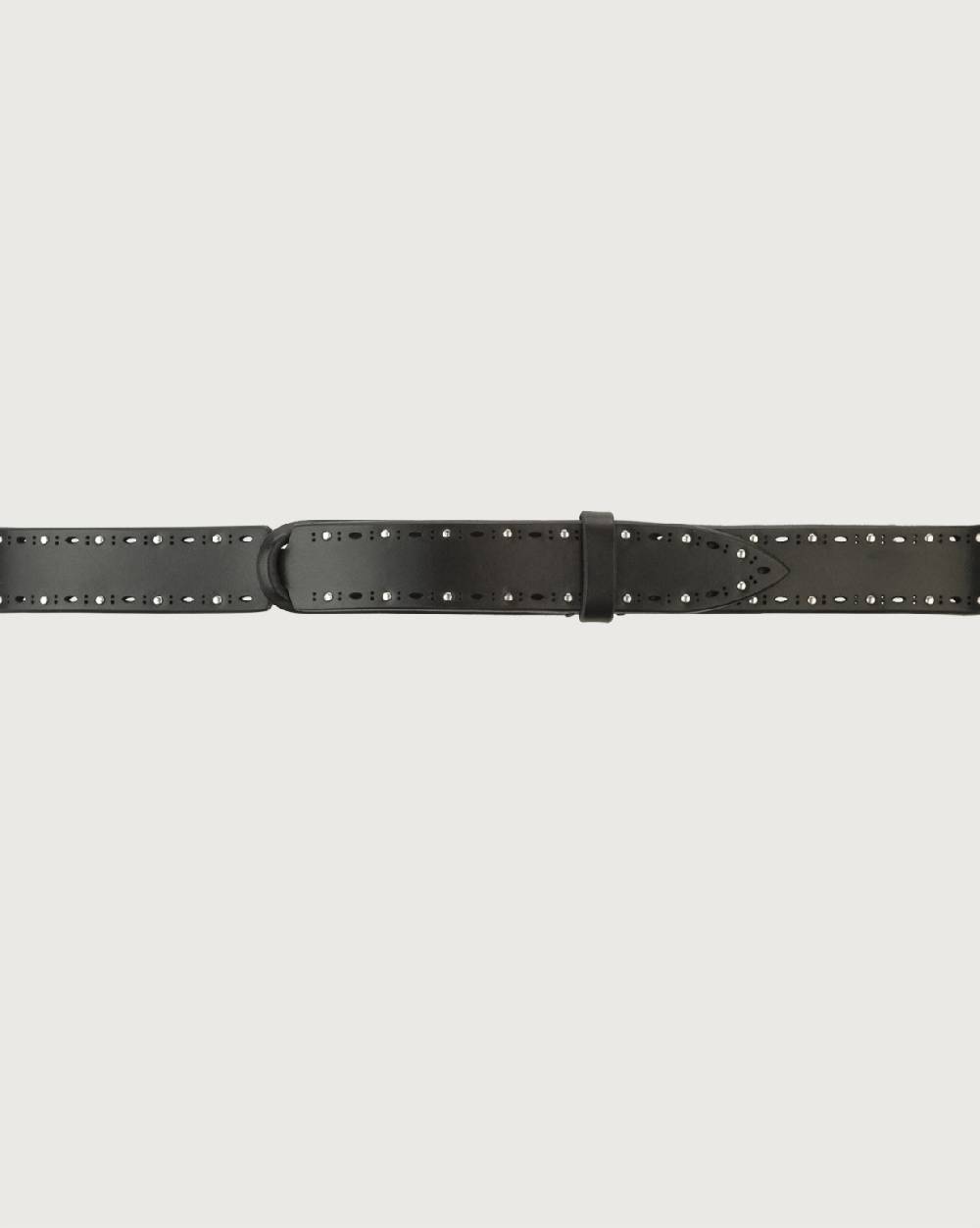 Orciani Cintura Nobuckle Bull Soft in cuoio con micro-borchie Sconto
