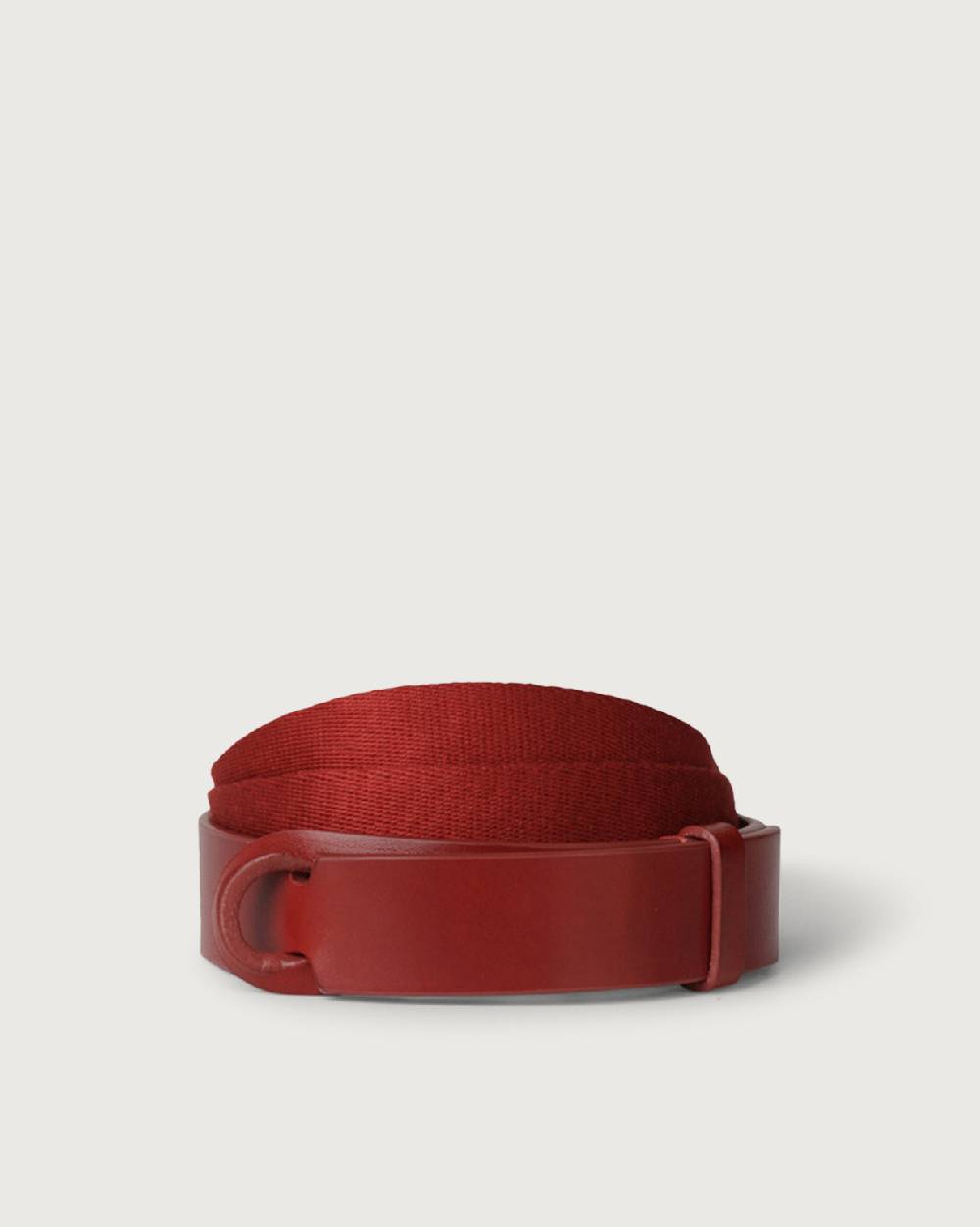 Orciani Cintura Nobuckle Bull in cuoio e tessuto Outlet