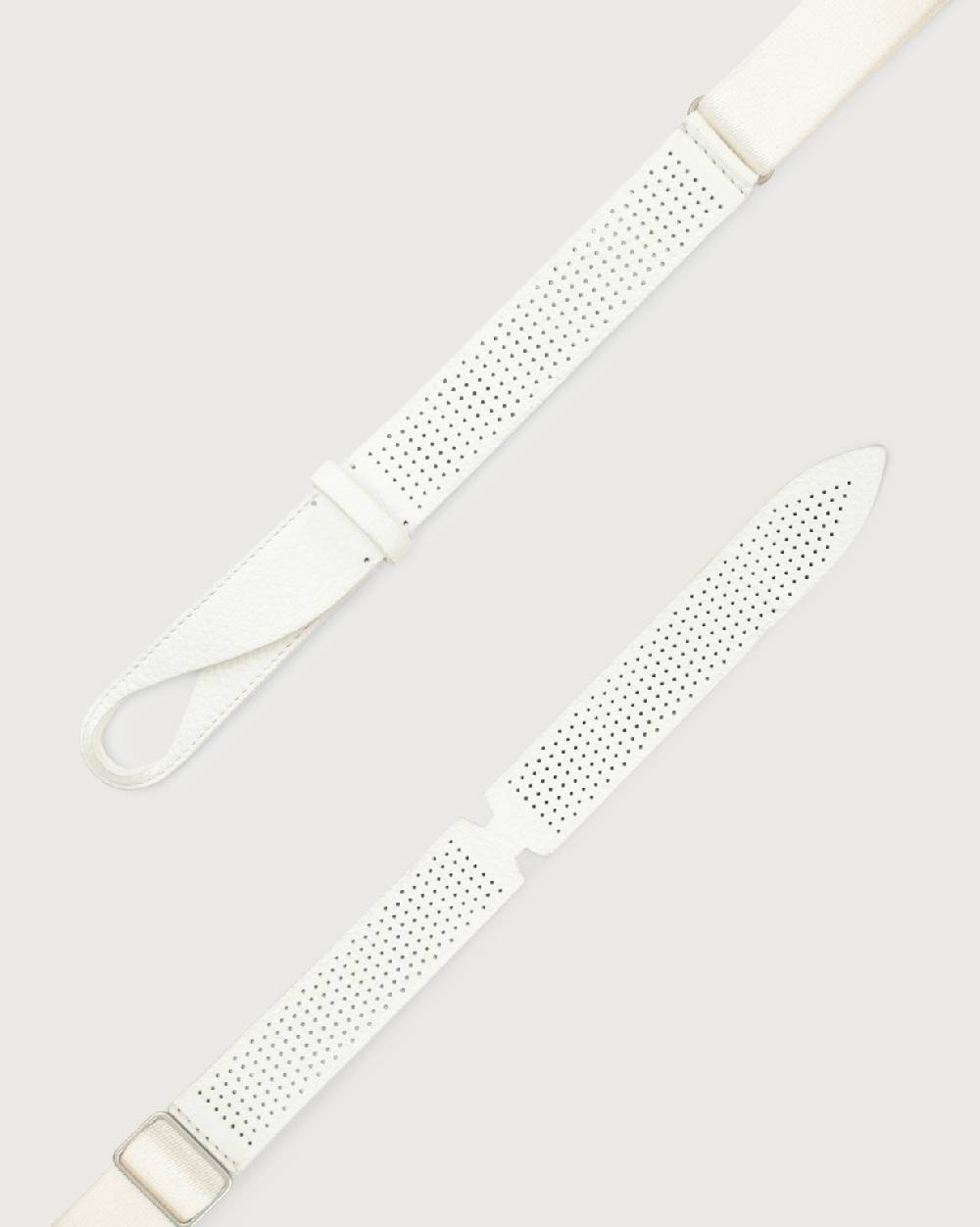 Orciani Cintura Nobuckle Micron in pelle traforata e tessuto Negozio