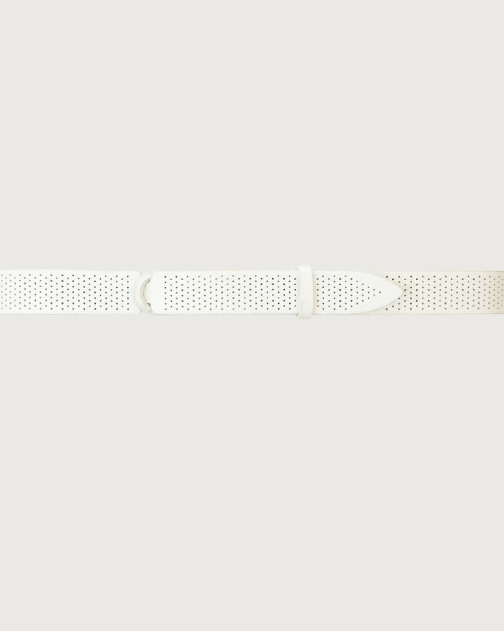 Orciani Cintura Nobuckle Micron in pelle traforata e tessuto Negozio