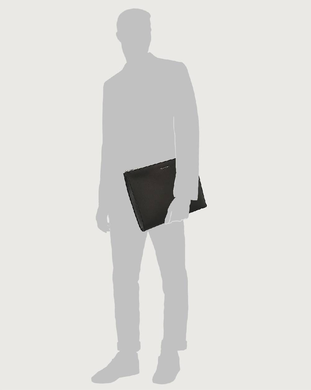 Orciani Pochette slim Timeless in pelle palmellata Online Outlet