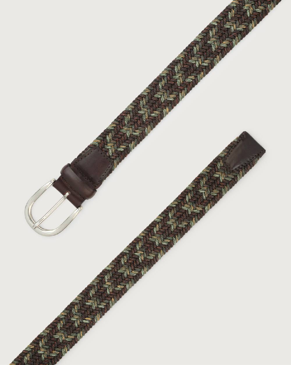 Orciani Cintura elasticizzata Fade Elast in lino e cuoio Only for today