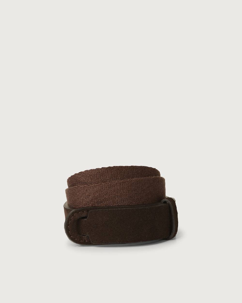 Orciani Cintura Nobuckle Kids Suede in camoscio e tessuto Novità