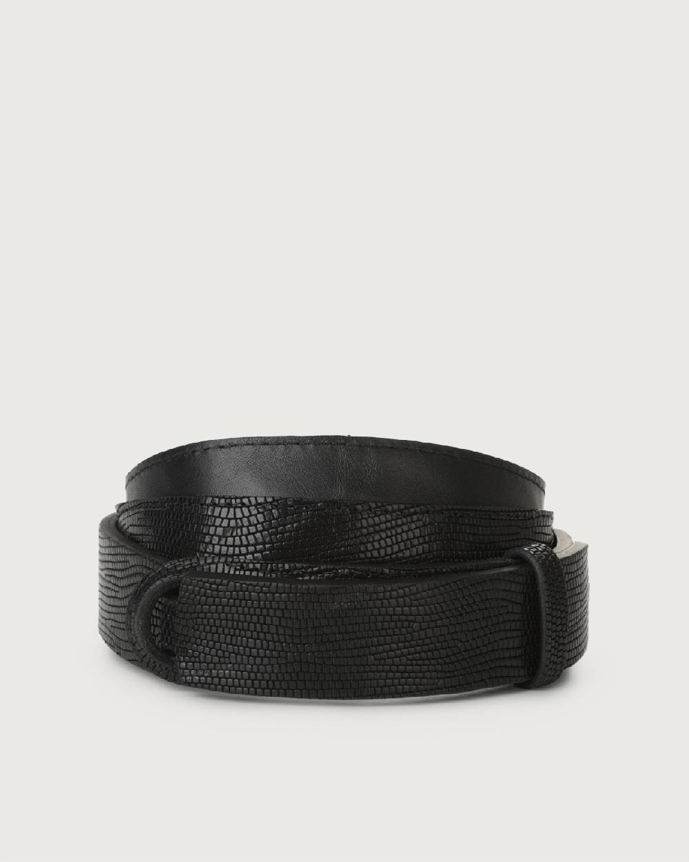 Orciani Cintura Nobuckle Lizard in cuoio Hotsell