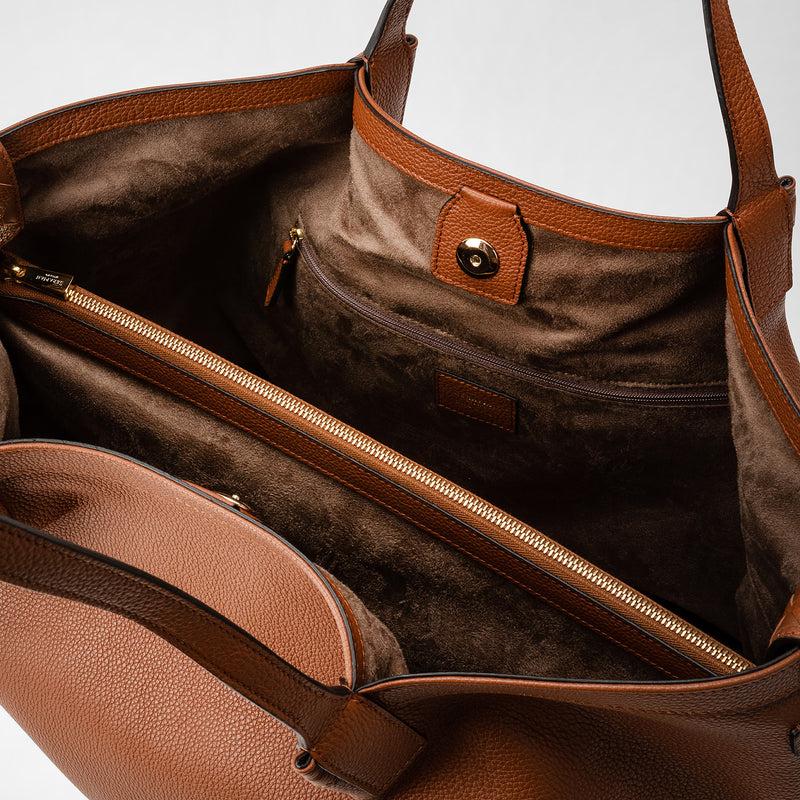 Serapian Tote bag secret in pelle rugiada cuoio Soddisfazione Garantita