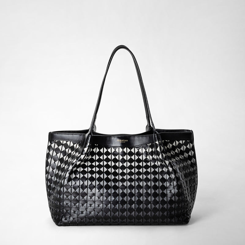 Serapian Tote bag secret piccola in mosaico chiaroscuro Acquista Ora