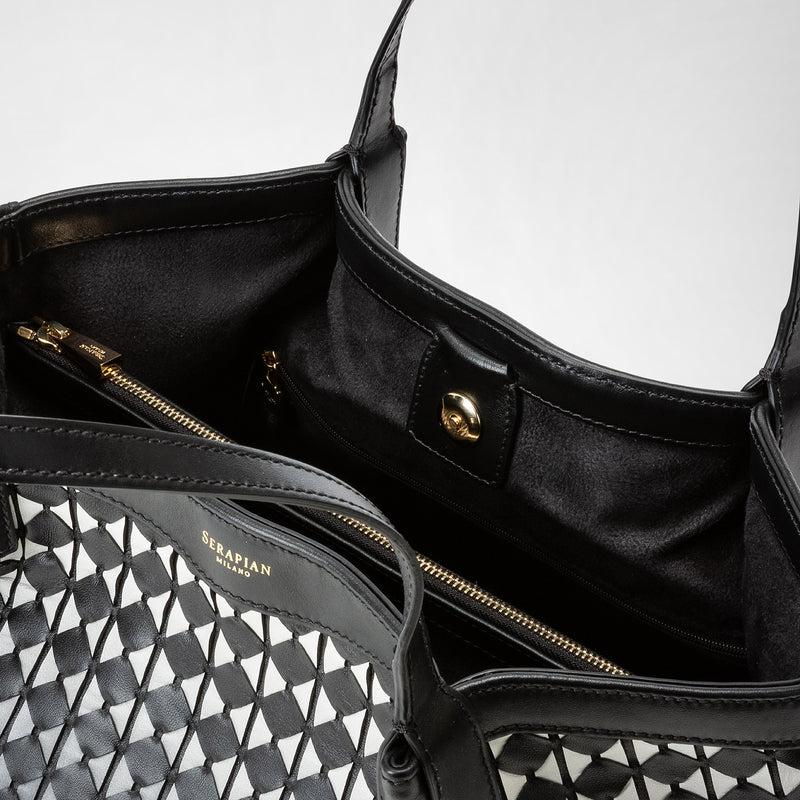 Serapian Tote bag secret piccola in mosaico chiaroscuro Acquista Ora
