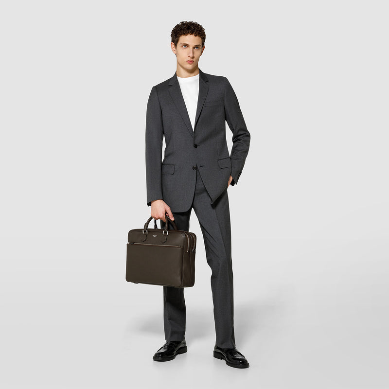 Serapian Borsa business grande in pelle cachemire espresso Convenienza