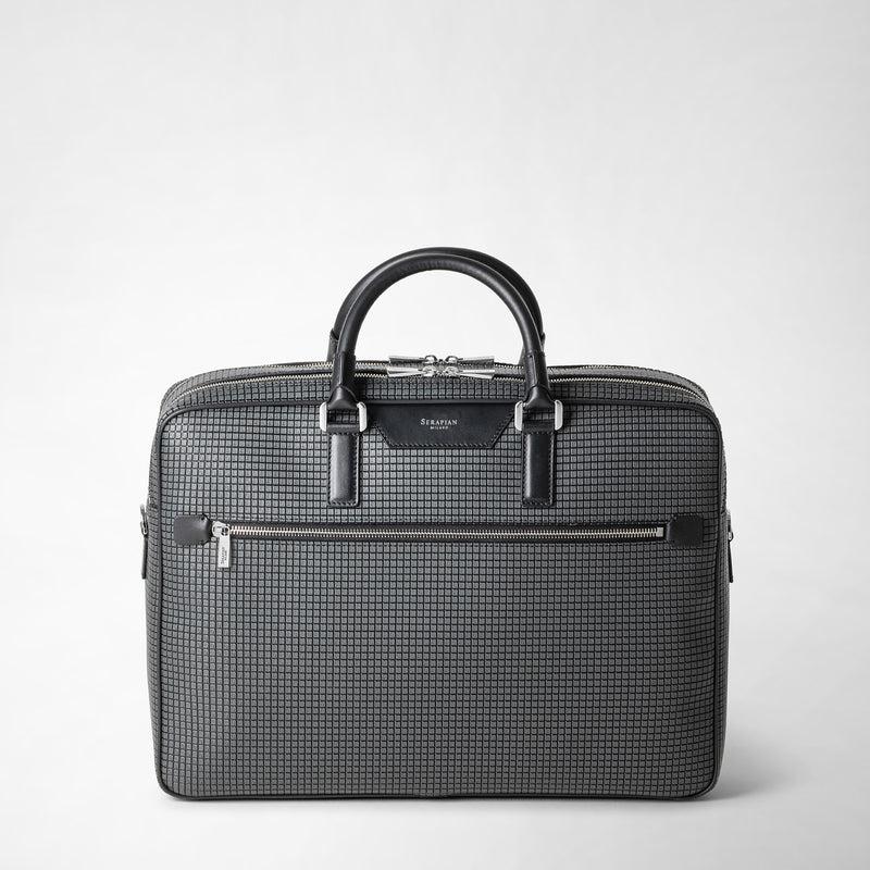 Serapian Borsa business doppio scomparto in stepan nero Novità
