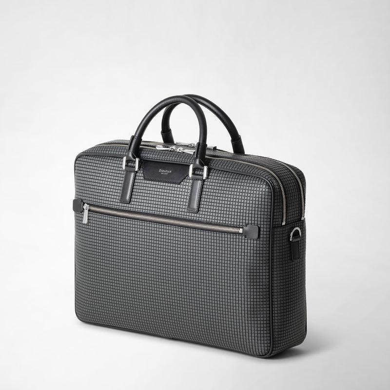 Serapian Borsa business doppio scomparto in stepan nero Novità