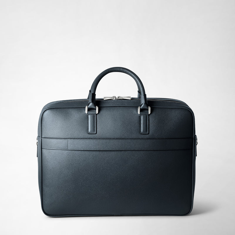 Serapian Borsa business doppio scomparto pelle evoluzione blu Offerta
