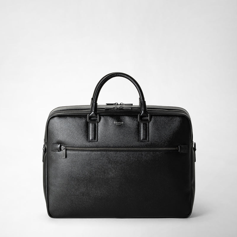 Serapian Borsa business doppio scomparto pelle evoluzione nero Economico