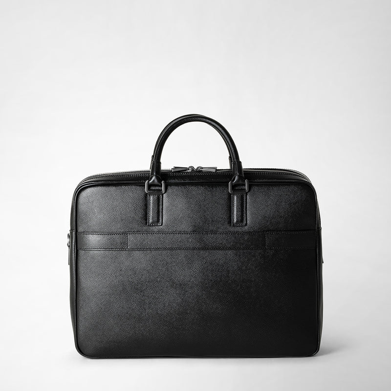 Serapian Borsa business doppio scomparto pelle evoluzione nero Economico