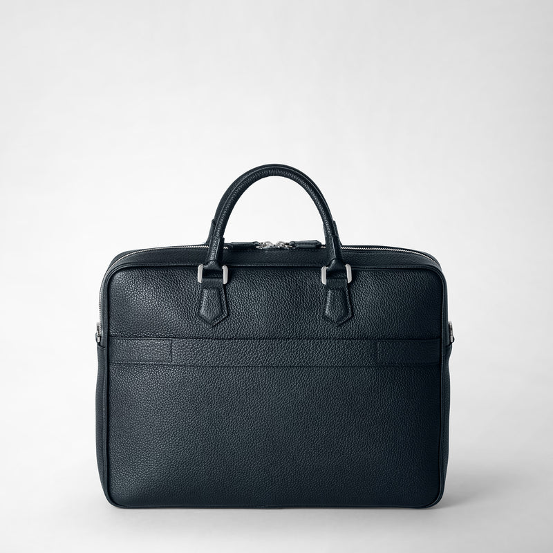 Serapian Borsa business slim in pelle cachemire blu navy In Vendita