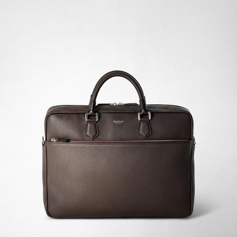Serapian Borsa business slim in pelle cachemire espresso Saldi