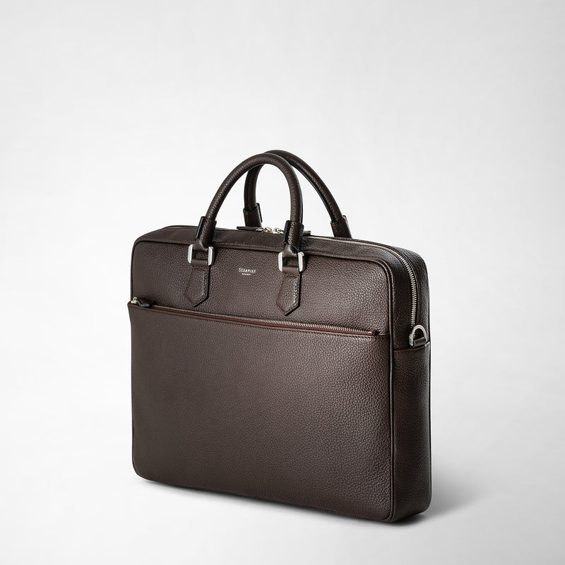 Serapian Borsa business slim in pelle cachemire espresso Saldi